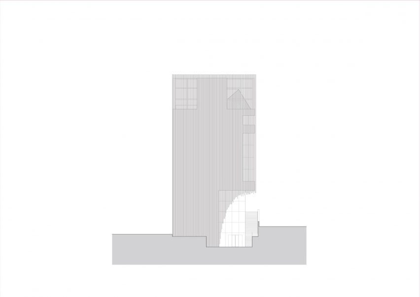 Elevation of Audeum by Kengo Kuma and Associates