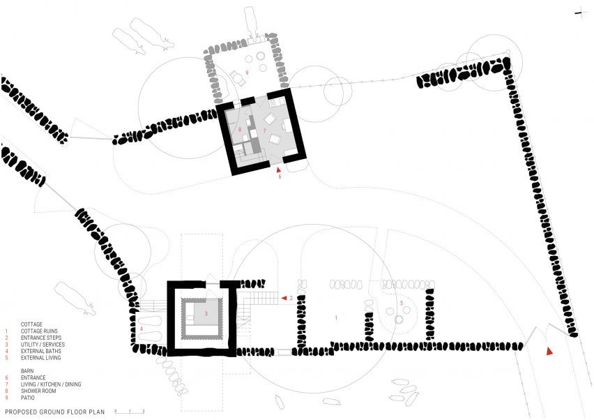 Ground floor plan of Barneys Ruins by Patrick Bradley Architects