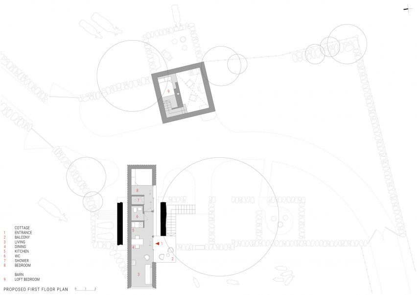 First floor plan of Barneys Ruins by Patrick Bradley Architects
