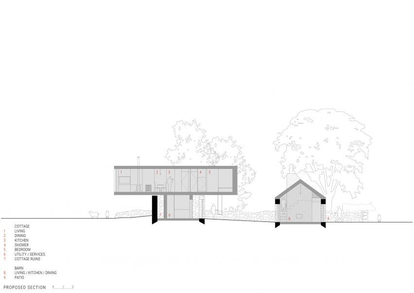 Section of Barneys Ruins by Patrick Bradley Architects
