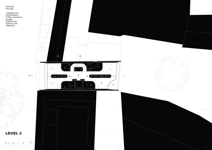 Third floor plan of Kornmarktplatz by Herzog & de Meuron