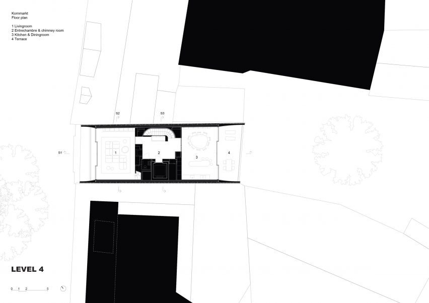 Fourth floor plan of Kornmarktplatz by Herzog & de Meuron