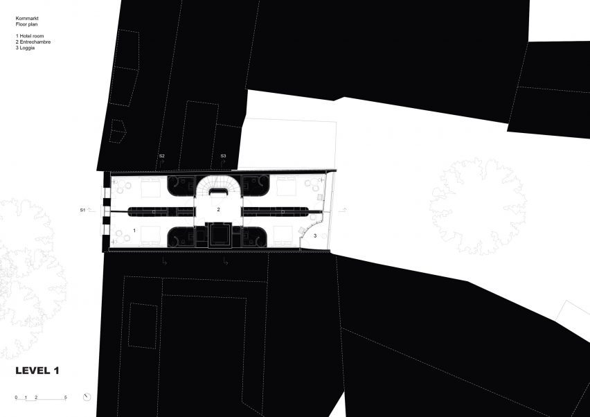 First floor plan of Kornmarktplatz by Herzog & de Meuron
