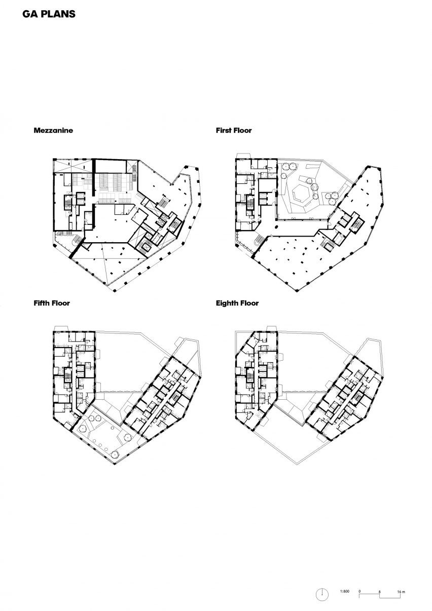 Floor plans of One Ashely Road by Alison Brooks Architects