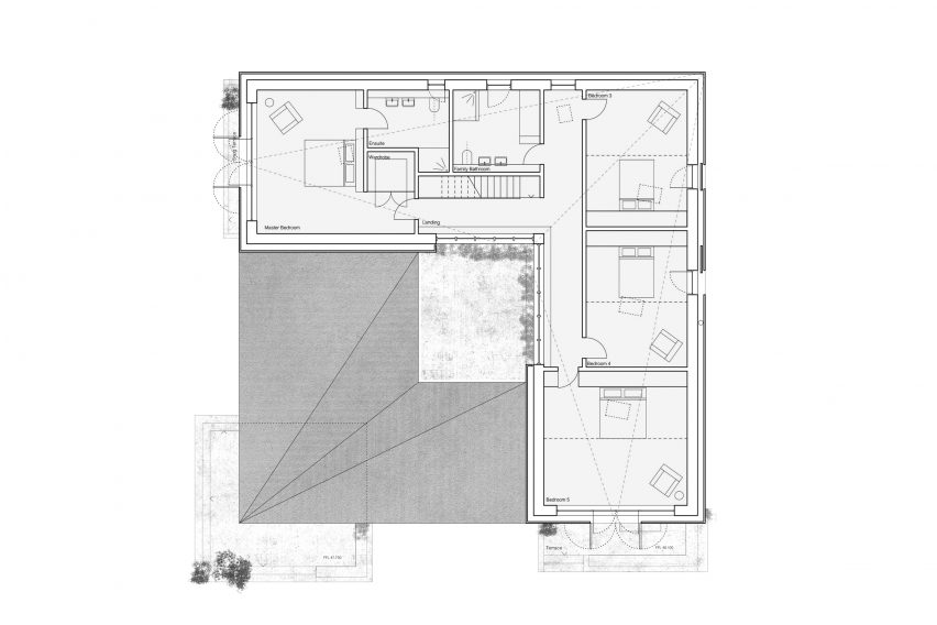 First floor plan of Water Farm by Studio Bark