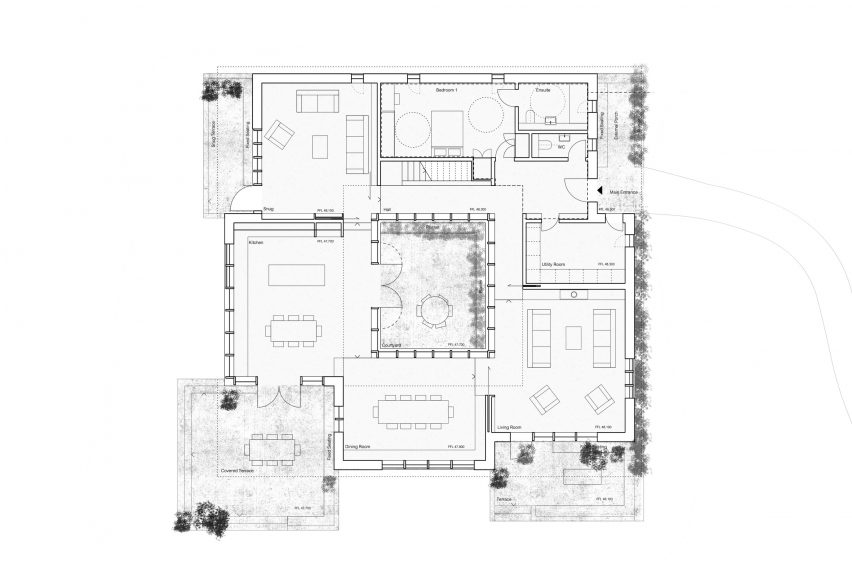 Ground floor plan of Water Farm by Studio Bark