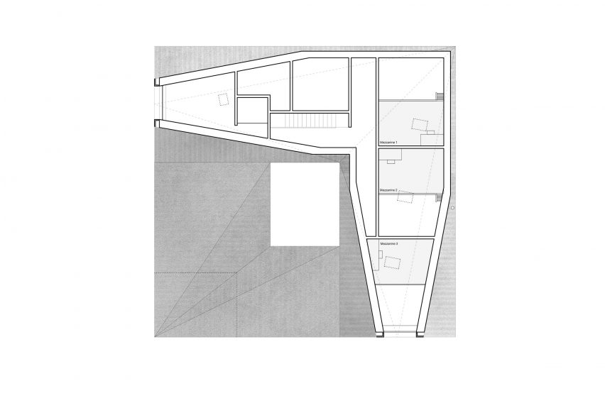 Mezzanine floor plan of Water Farm by Studio Bark