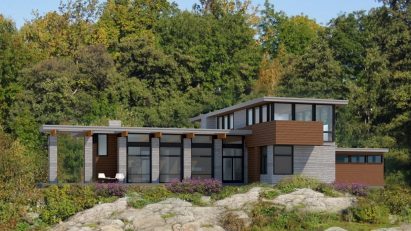 Frank Lloyd Wright house plan by water