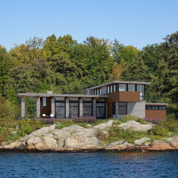 Frank Lloyd Wright house plan by water