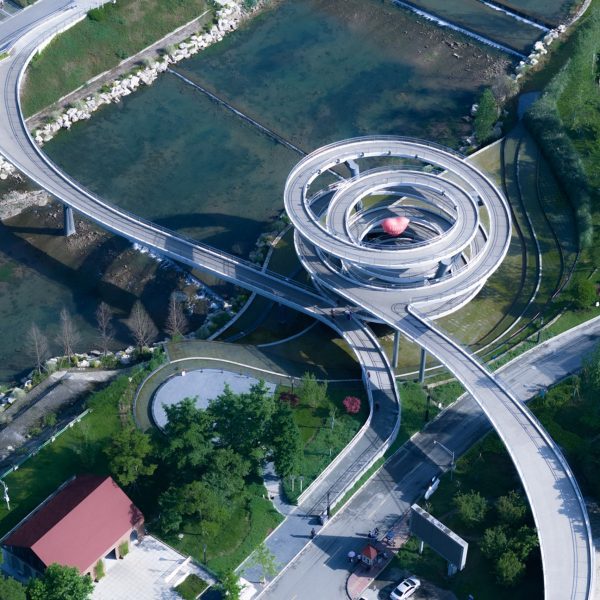 Aerial view of G Clef Bridge by ZZHK