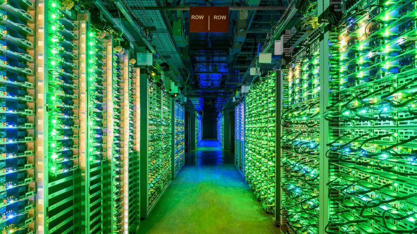 Photo of servers inside Google's St Ghislain data centre