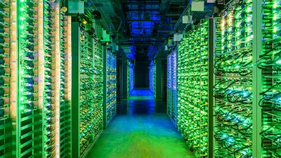 Photo of servers inside Google's St Ghislain data centre