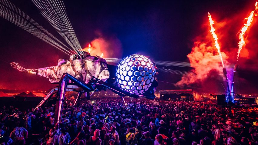 Five Glastonbury stages made from ex-military helicopters and other reused materials