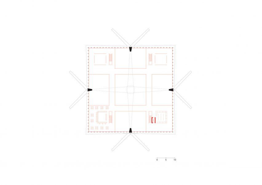 Plan of The Hyparschale Magdeburg refurbishment by GMP Architekten