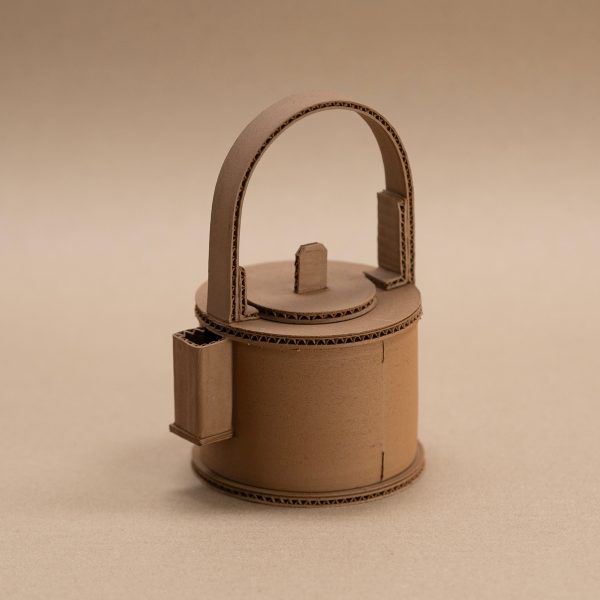 A photograph of a brown ceramic teapot against a brown backdrop.
