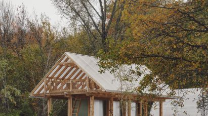 Garden pavilion made of timber