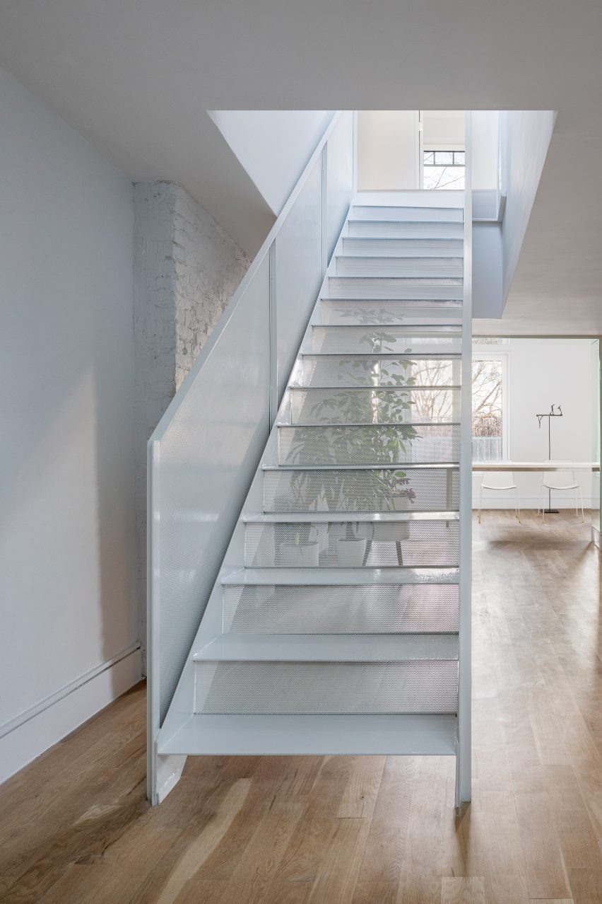 A metal staircase