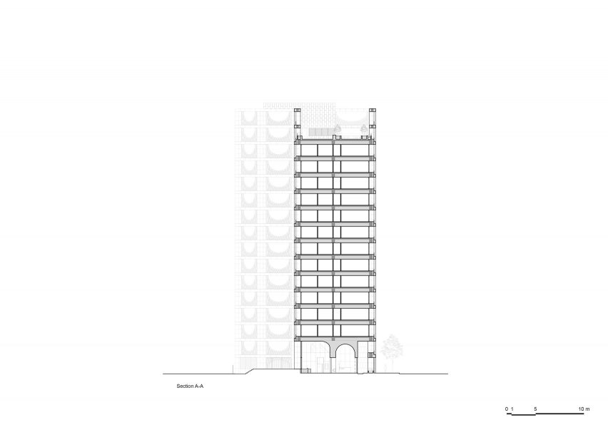 Section of apartment block by Neri&Hu