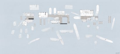 Birds eye view of seaside development.