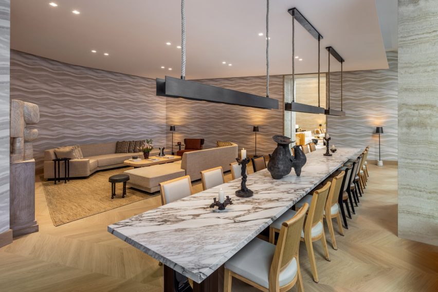 Long dining table