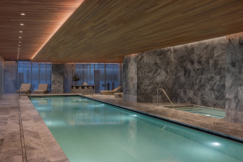 Pool in a skyscraper