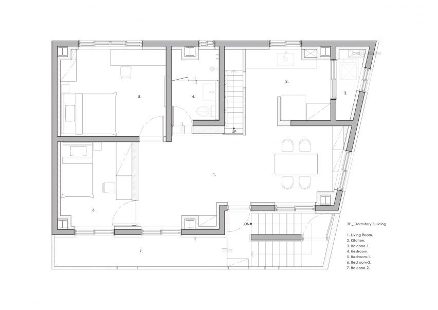 Dormitory Building plan of Bohyun Buddhist Meditation Centre by Design by 83