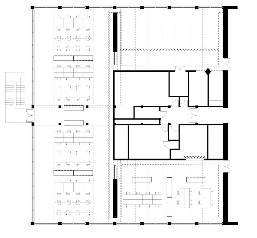Ground floor plan of University of Kent building by Sam Jacob Studio
