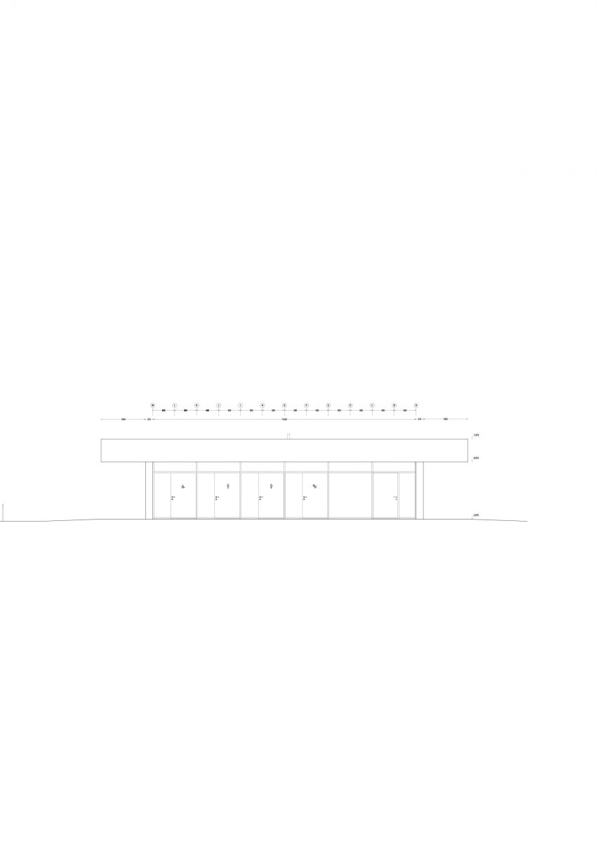 Elevation of Brunstranda Service Centre by Jørgen Tandberg Architecture and Vatn Architecture