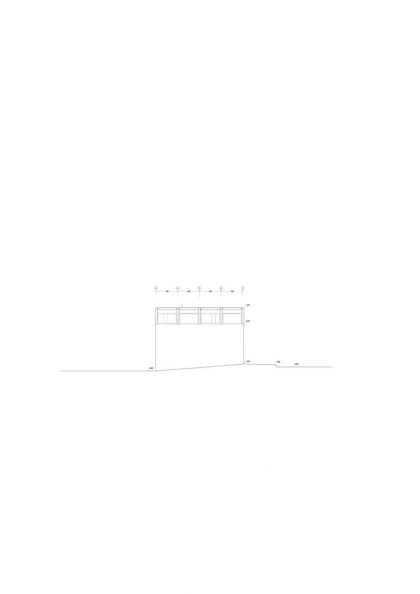 Elevation of Brunstranda Service Centre by Jørgen Tandberg Architecture and Vatn Architecture