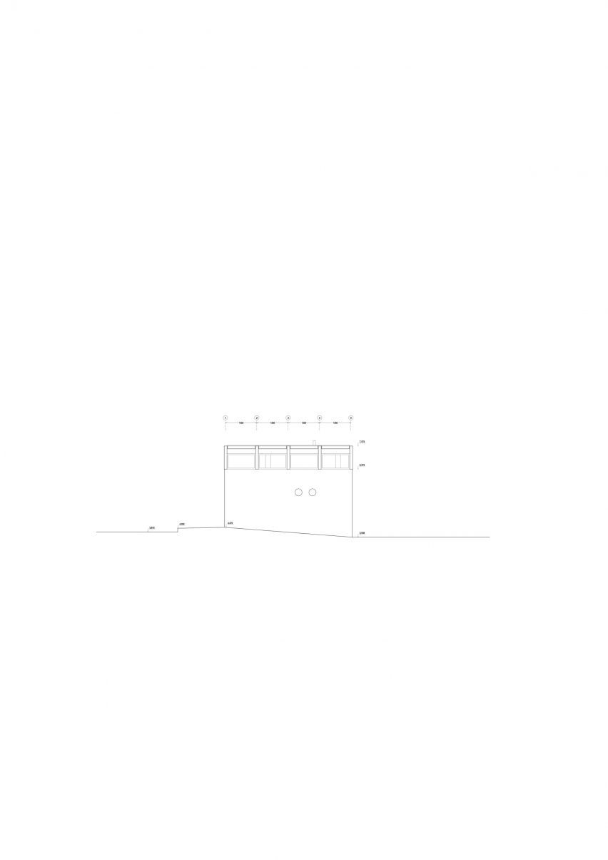 Elevation of Brunstranda Service Centre by Jørgen Tandberg Architecture and Vatn Architecture