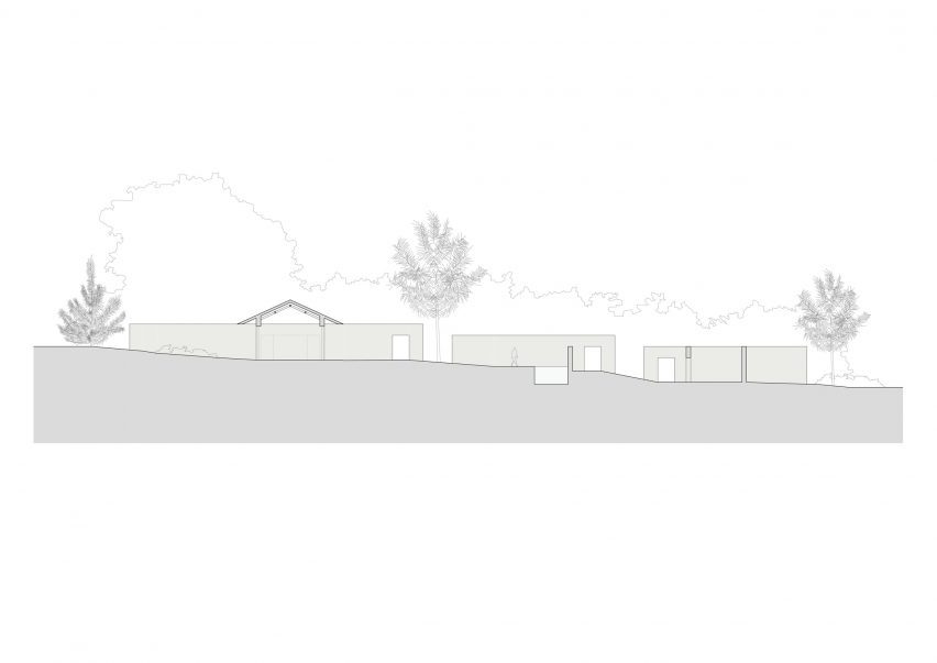 Section of Casa da Encosta by SIA Arquitectura