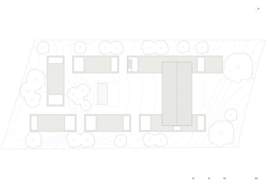 Roof plan of Casa da Encosta by SIA Arquitectura