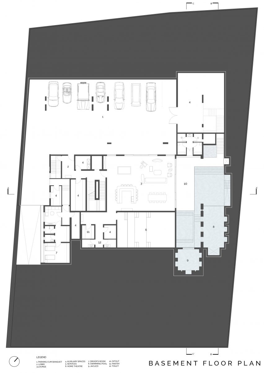 Plan of House of Courtyards by Studio VDGA