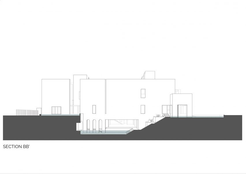 Section of House of Courtyards by Studio VDGA