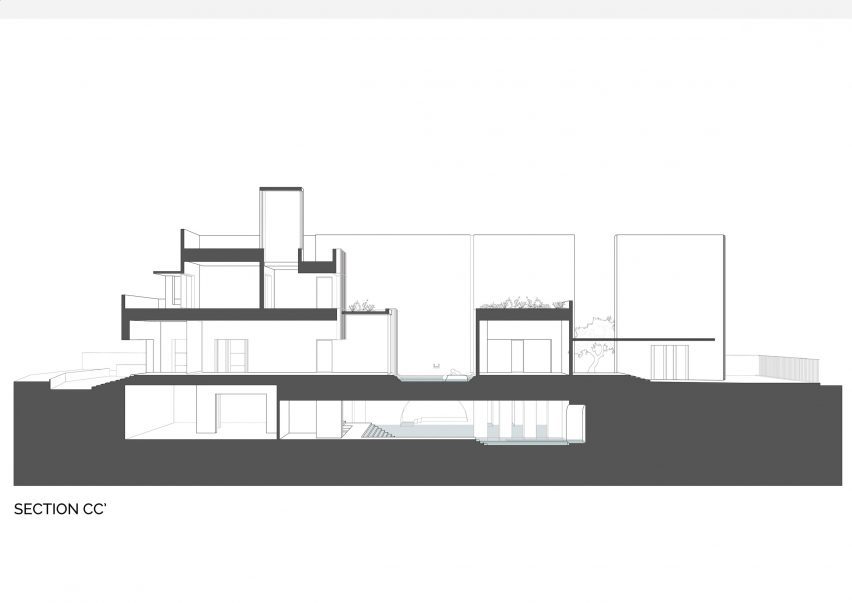 Section of House of Courtyards by Studio VDGA