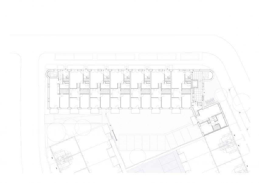 Plan of Miller Apartment Building by Martens Willems & Humblé Architecten