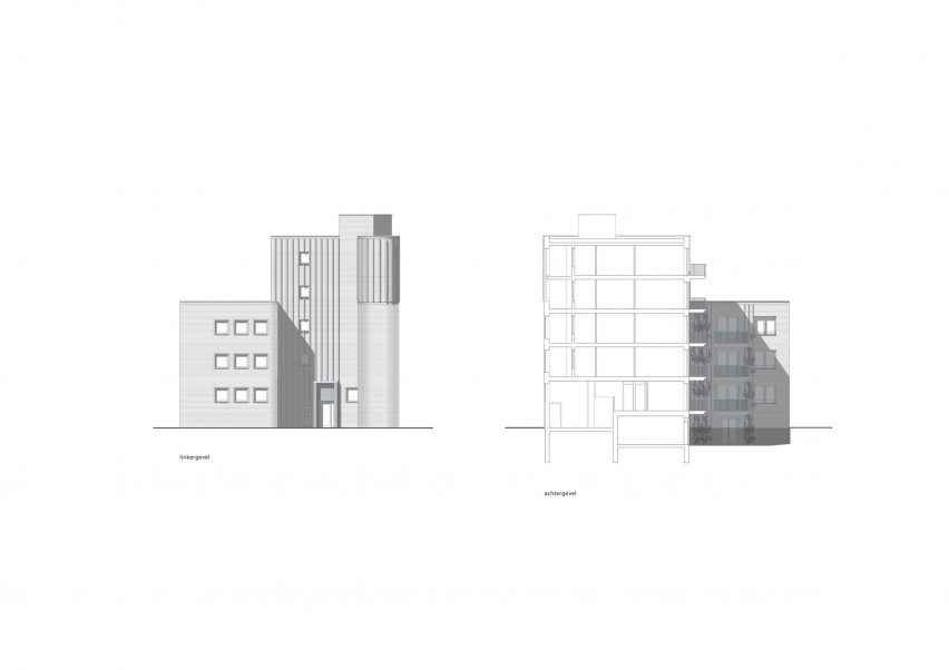 Section of Miller Apartment Building by Martens Willems & Humblé Architecten