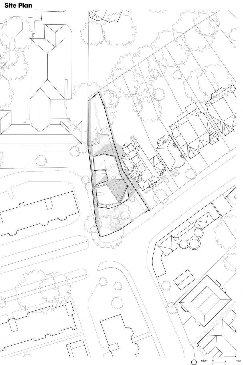 Site plan of Mesh House by Alison Brooks Architects