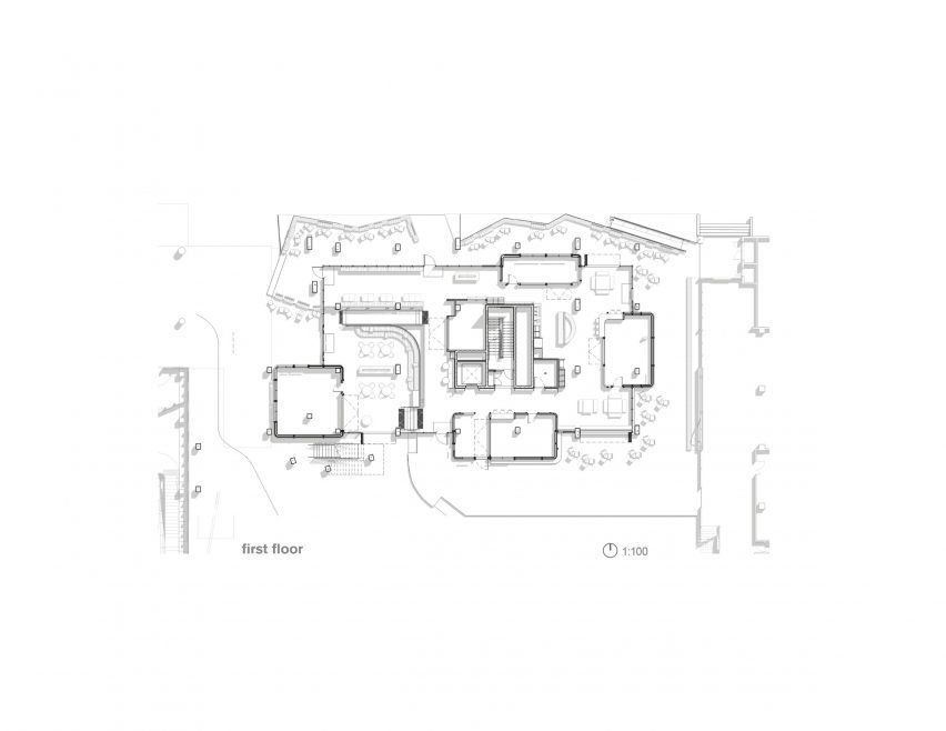 Plan of University of Melbourne Student Pavilion by KoningEizenberg