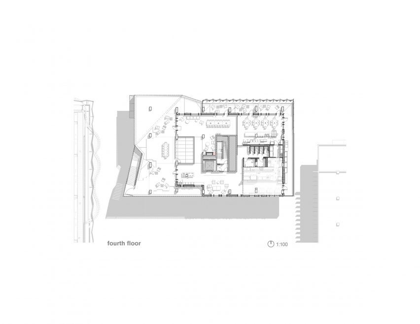 Plan of University of Melbourne Student Pavilion by KoningEizenberg