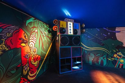 Tent interior of Arrivals at Shangri-La Glastonbury