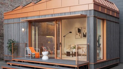 Exterior view of Cosmic ONE micro home by Cosmic