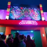 Arrivals stage by Going South, Dialled In and Daytimers at Shangri-La Glastonbury 2024