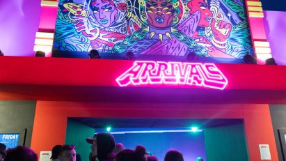 Arrivals stage by Going South, Dialled In and Daytimers at Shangri-La Glastonbury 2024
