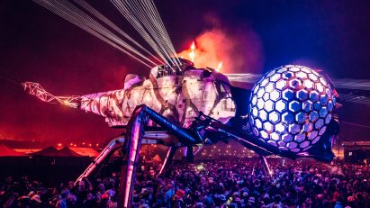 Five Glastonbury stages made from ex-military helicopters and other reused materials