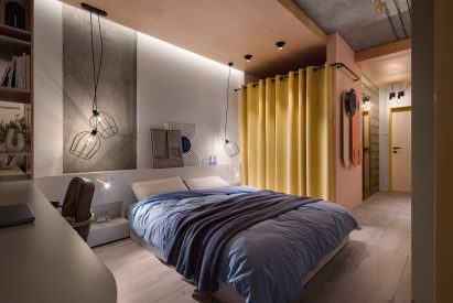 Platform bed in Dihome designed apartment Ukraine 