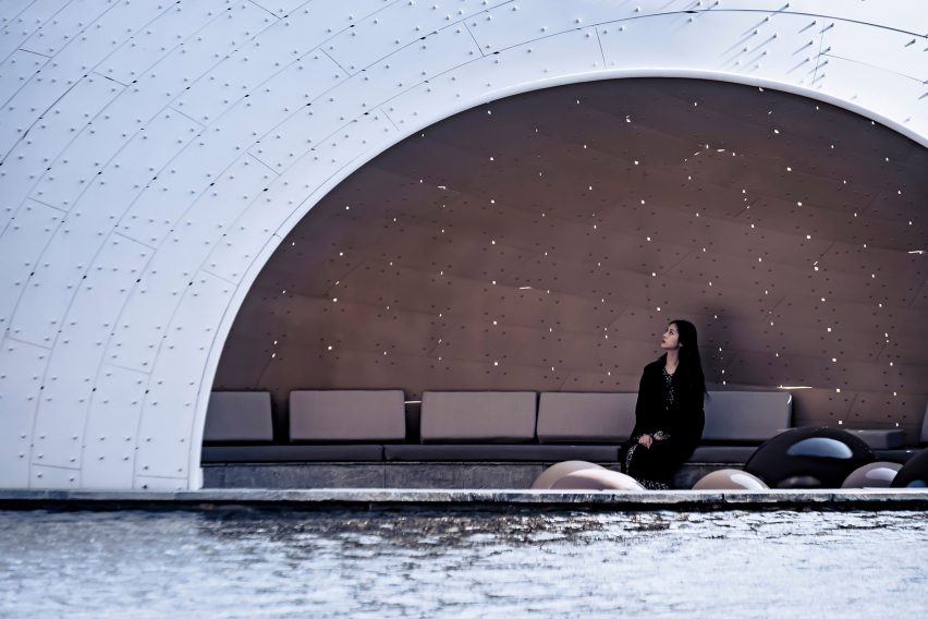 Thin-Shell Metal Woven Pavilion