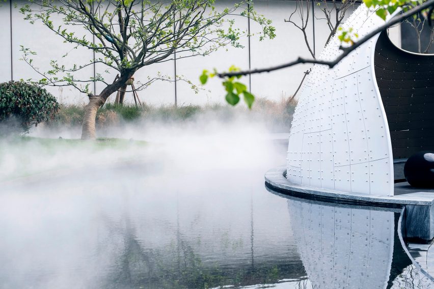 Thin-Shell Metal Woven Pavilion