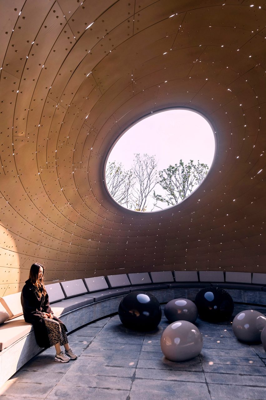 Thin-Shell Metal Woven Pavilion