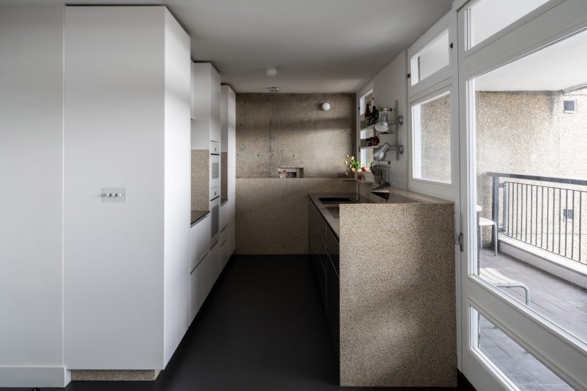 Kitchen in Trellick apartment by Archmongers